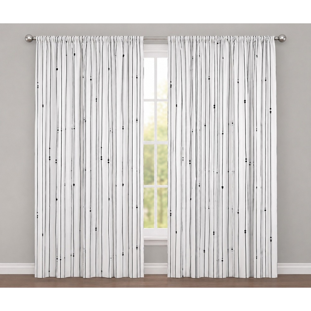 Ambesonne Premium Window Curtains 2 Panel Set Rod Pocket Black White 56x95 New